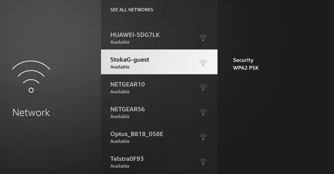 Select a required WIFI for connecting