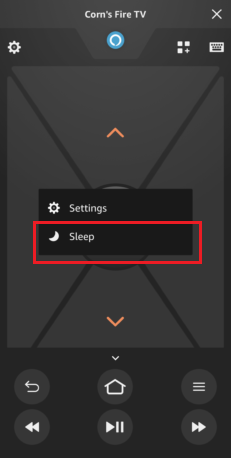 Select Sleep option