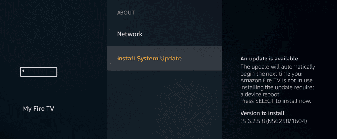 Click Install System Update