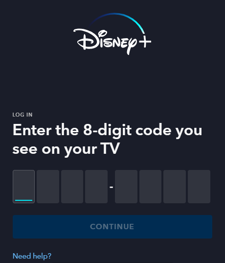 Enter activation code to activate Disney Plus on Firestick