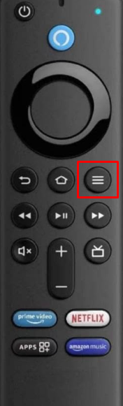 Click the three-lined button to unpair Firestick remote