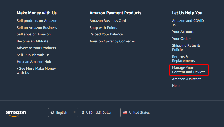 Change Firestick Name on Amazon website