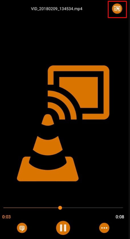 Tap the Cast icon on VLC