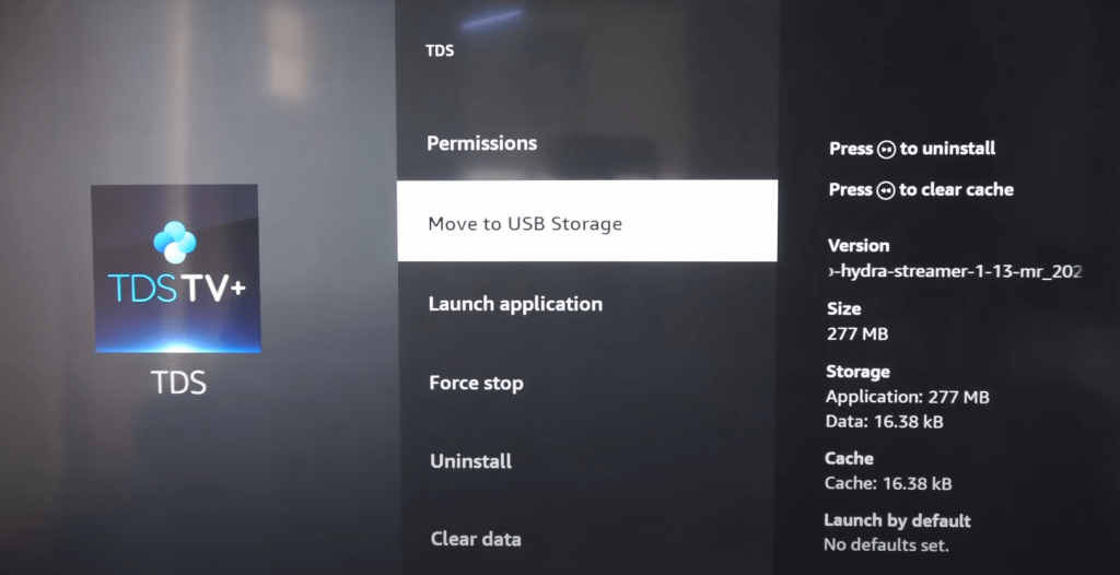 Select Move to USB Storage 