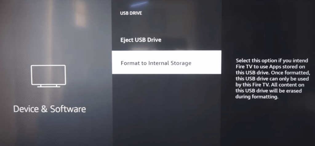 Tap Format to Internal Storage 