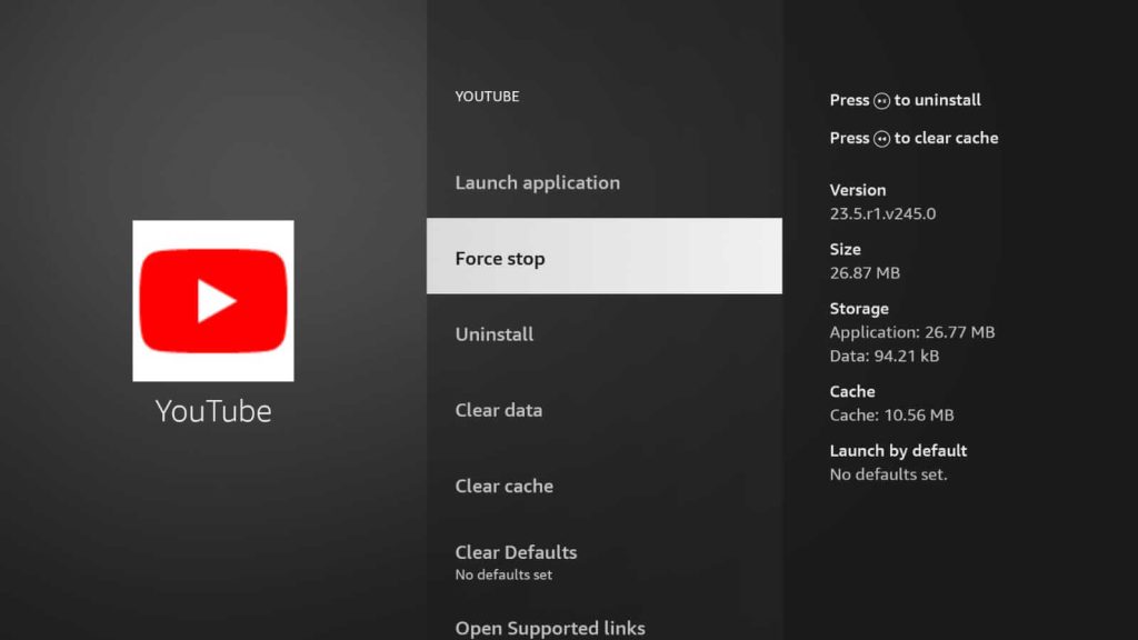 Force stop to Close Apps on Firestick